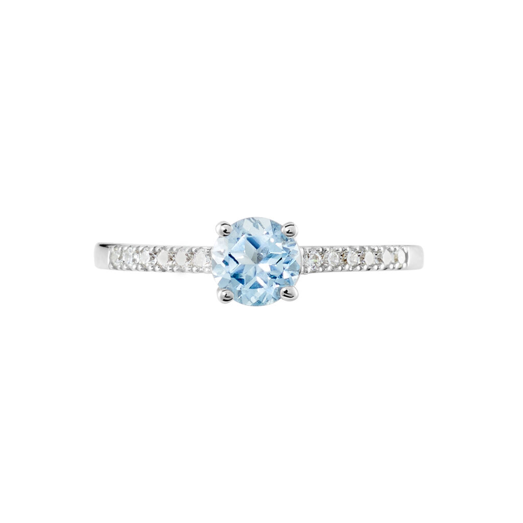 Bague Or Blanc Manon Topaze Oxydes De Zirconium