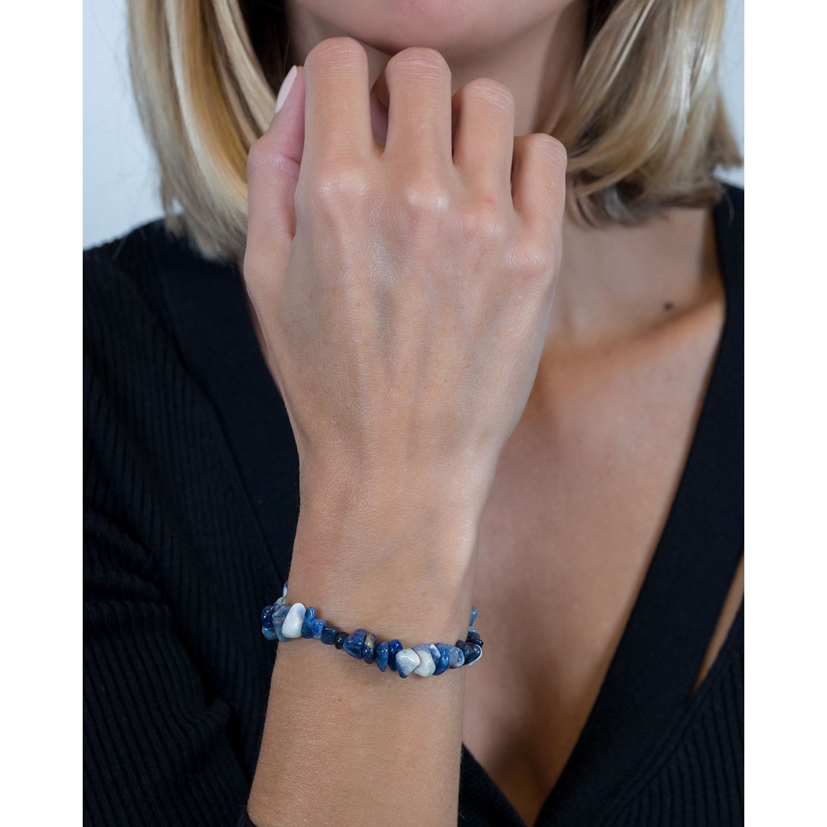 Bracelet réglable pierres de sodalite