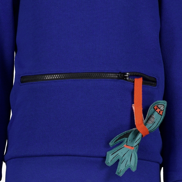 Unsigned jongens trui met buidelzak blauw