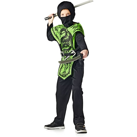Drageninja grøn kostume - str. 140 cm