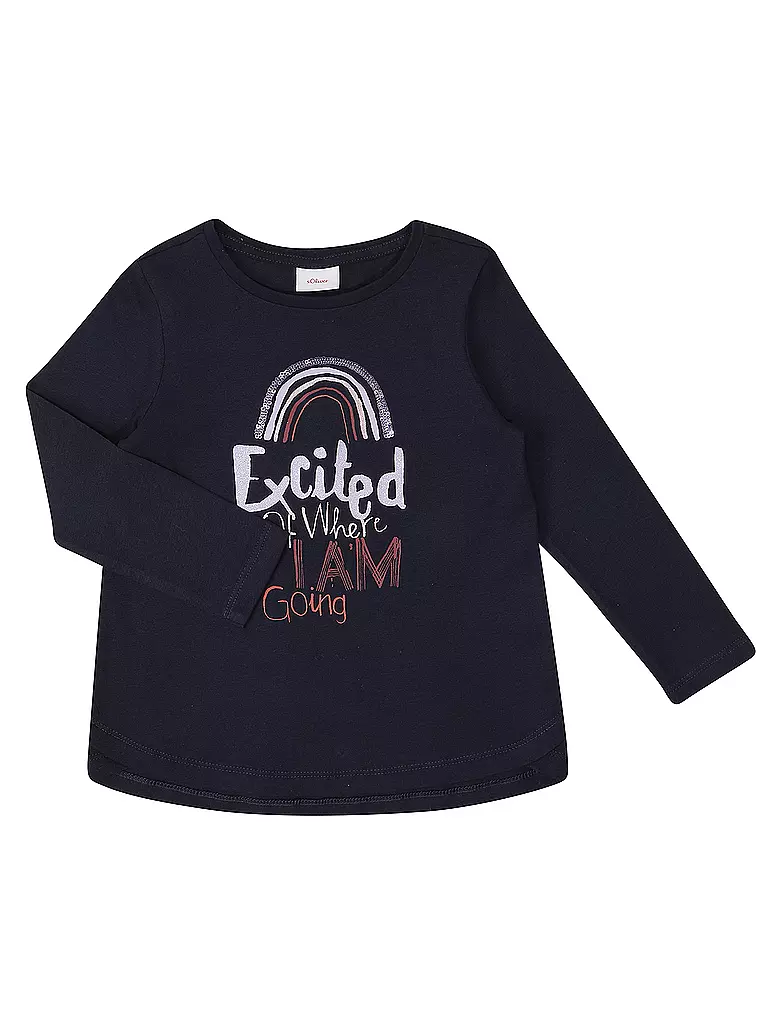 S.OLIVER Mädchen Langarmshirt  dunkelblau