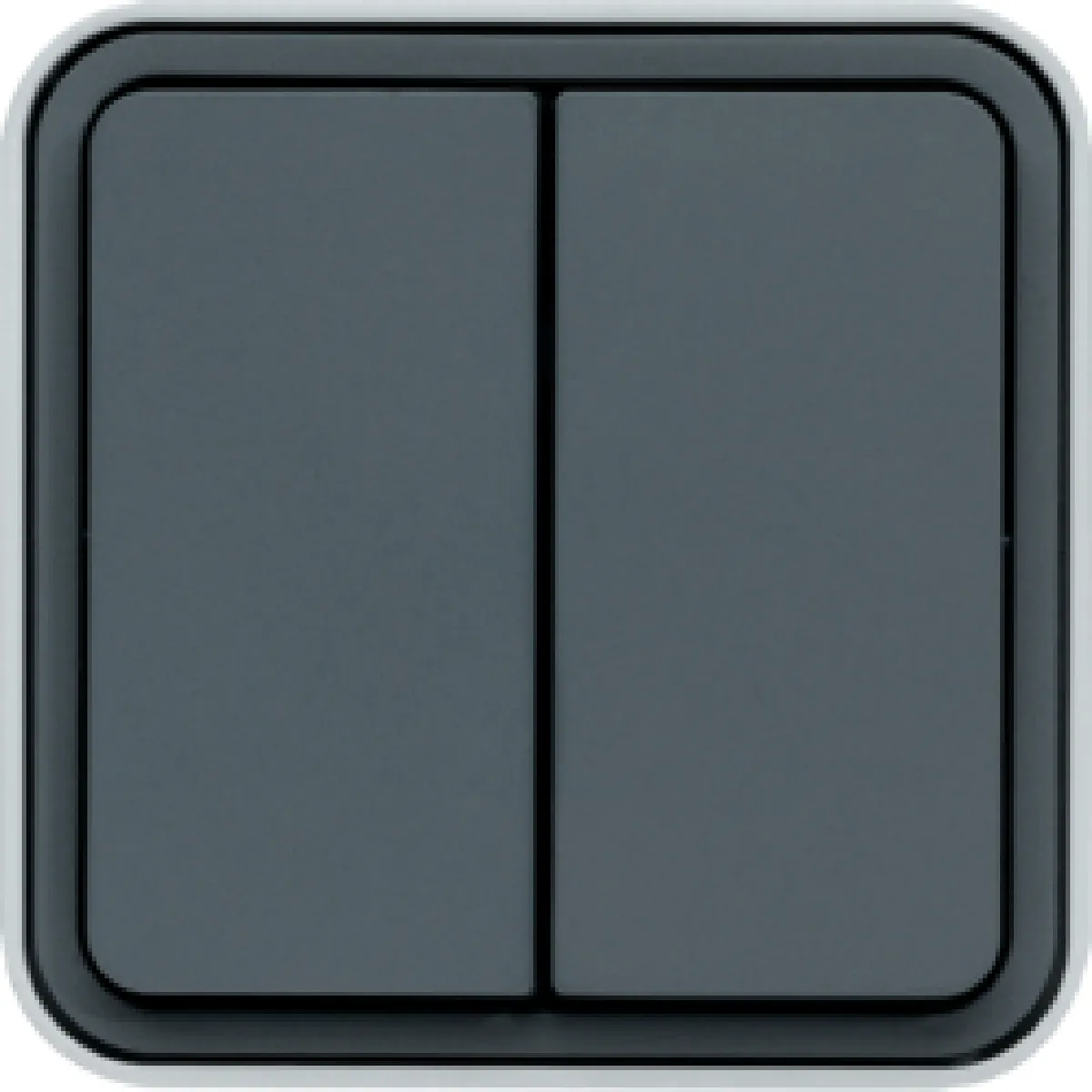 Hager Cubyko Bouton poussoir double - Gris