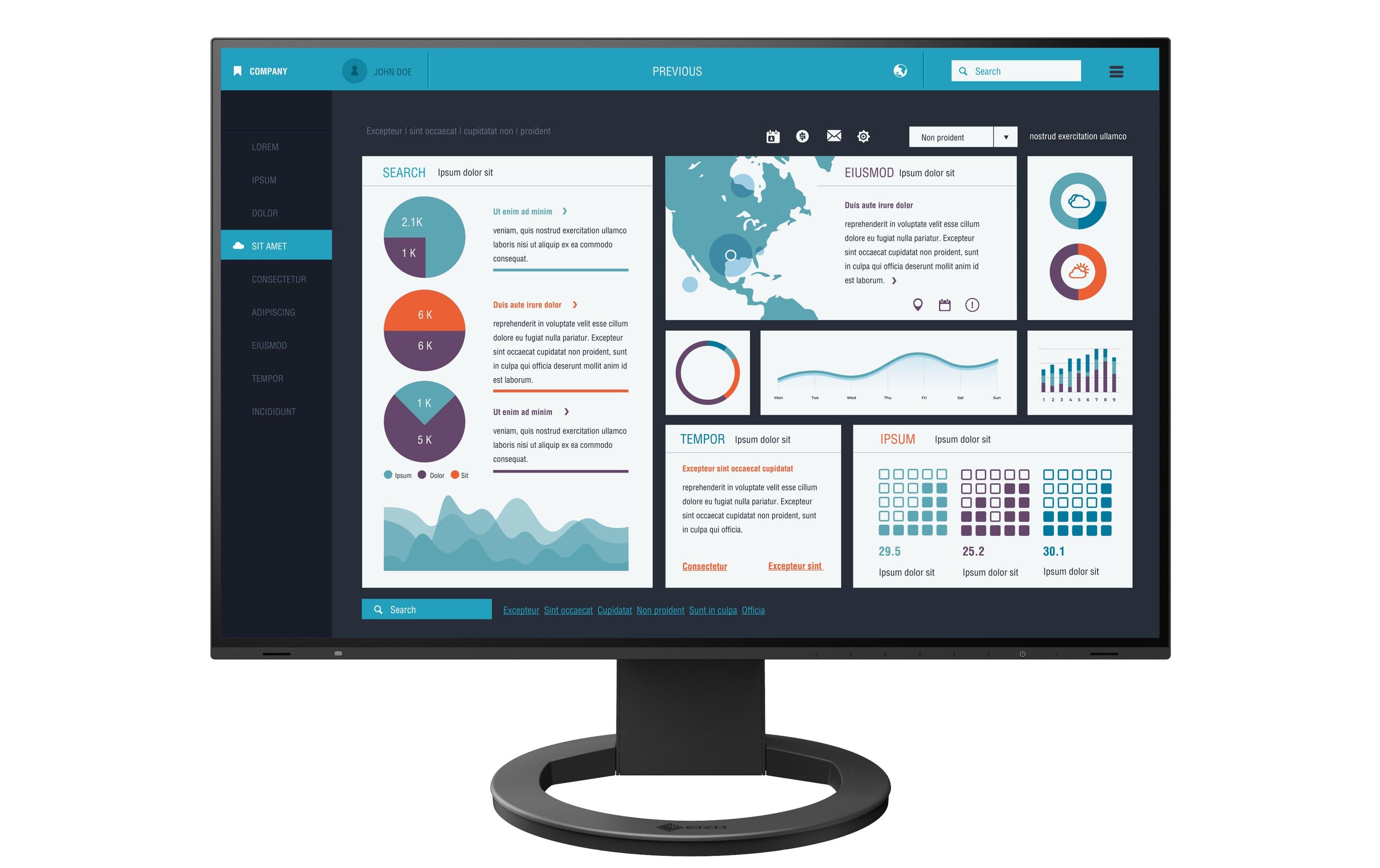 Monitor EV2495 Swiss Edition Schwarz<br>24.1-Zoll-Monitor mit WUXGA-Resolution in edlem Schwarz mit IPS-Panel und vielen Anschlussmöglichkeiten