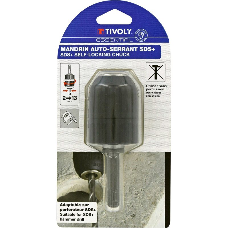 Mandrin auto-serrant Tivoly Essential capacité Ø 2 à 13 mm pour perforateur électrique SDS+