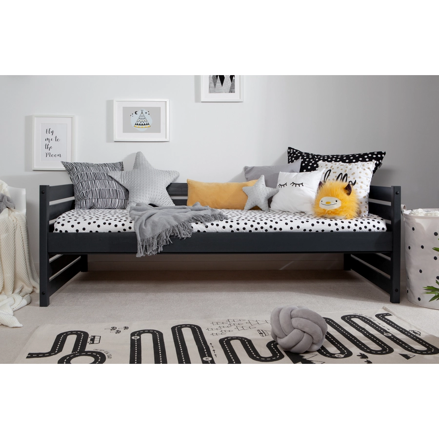 TICAA Sofabett Naomi 90x200, Kiefer massiv Grau