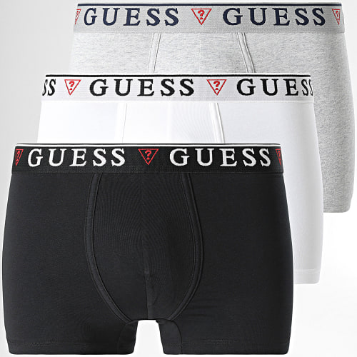 Lot De 3 Boxers U97G01 Noir Gris Chiné Blanc