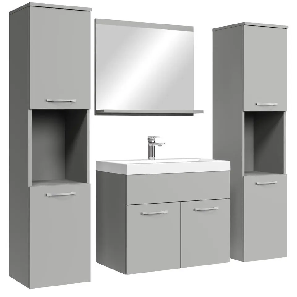 Badplaats Badkamermeubel Set Montreal XL 60 x 35 cm - Mat Grijs - Badmeubel met
