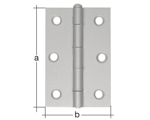 Halfbreed scharnier met geklonken messing pen, 51 x 37 mm, geel verzinkt