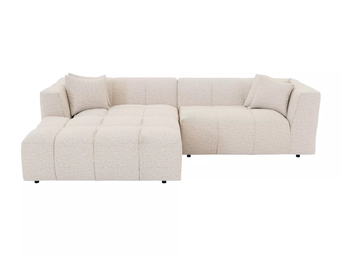 Canapé d'angle gauche en tissu beige NAEMIA de Maison Céphy