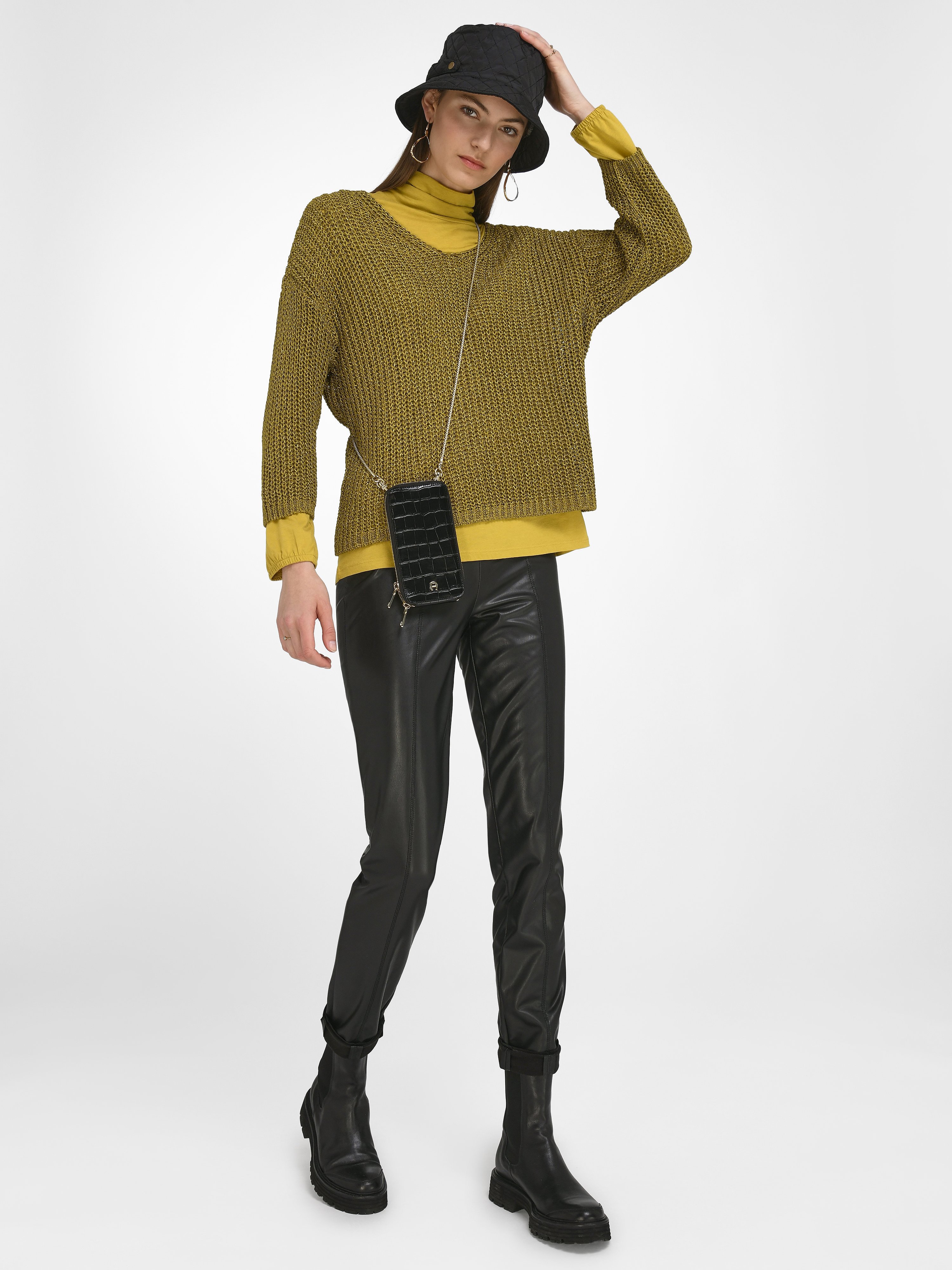 V-Pullover mit 3/4-Arm