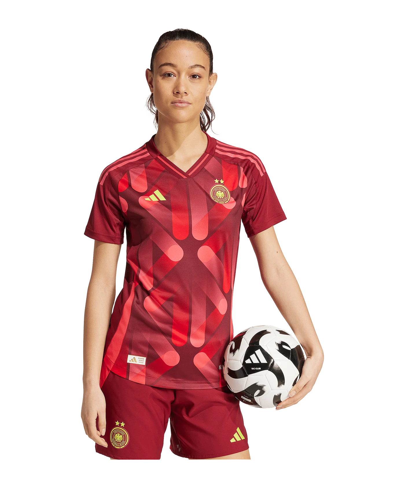 adidas Deutschland Auth. Trikot Away EM 2025 Damen Rot