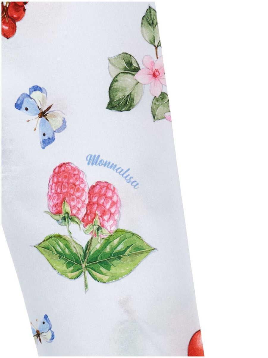Monnalisa Fruit Print Jersey Leggings