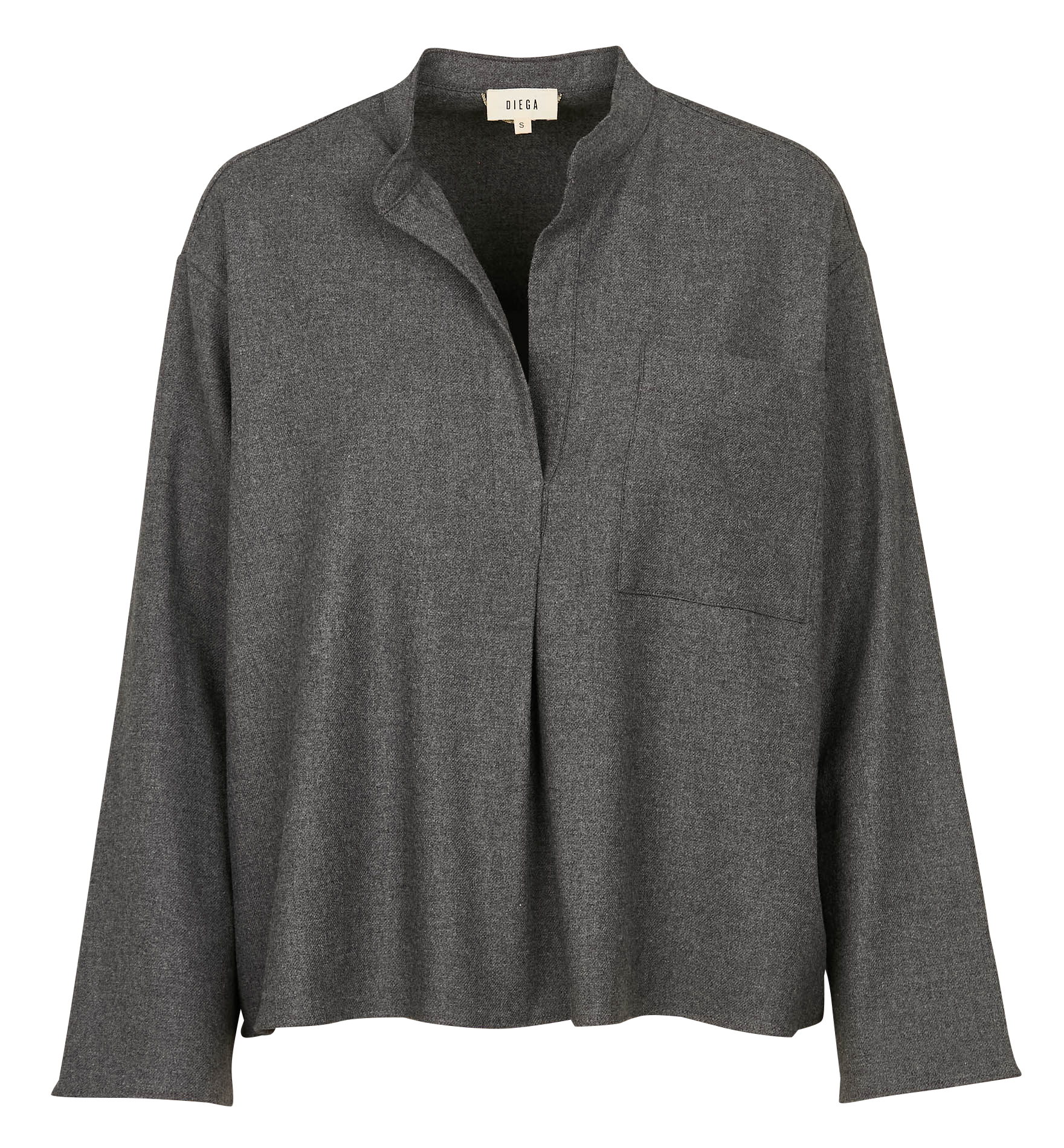 TISSA - Top col tunisien droit en maille | Gris
