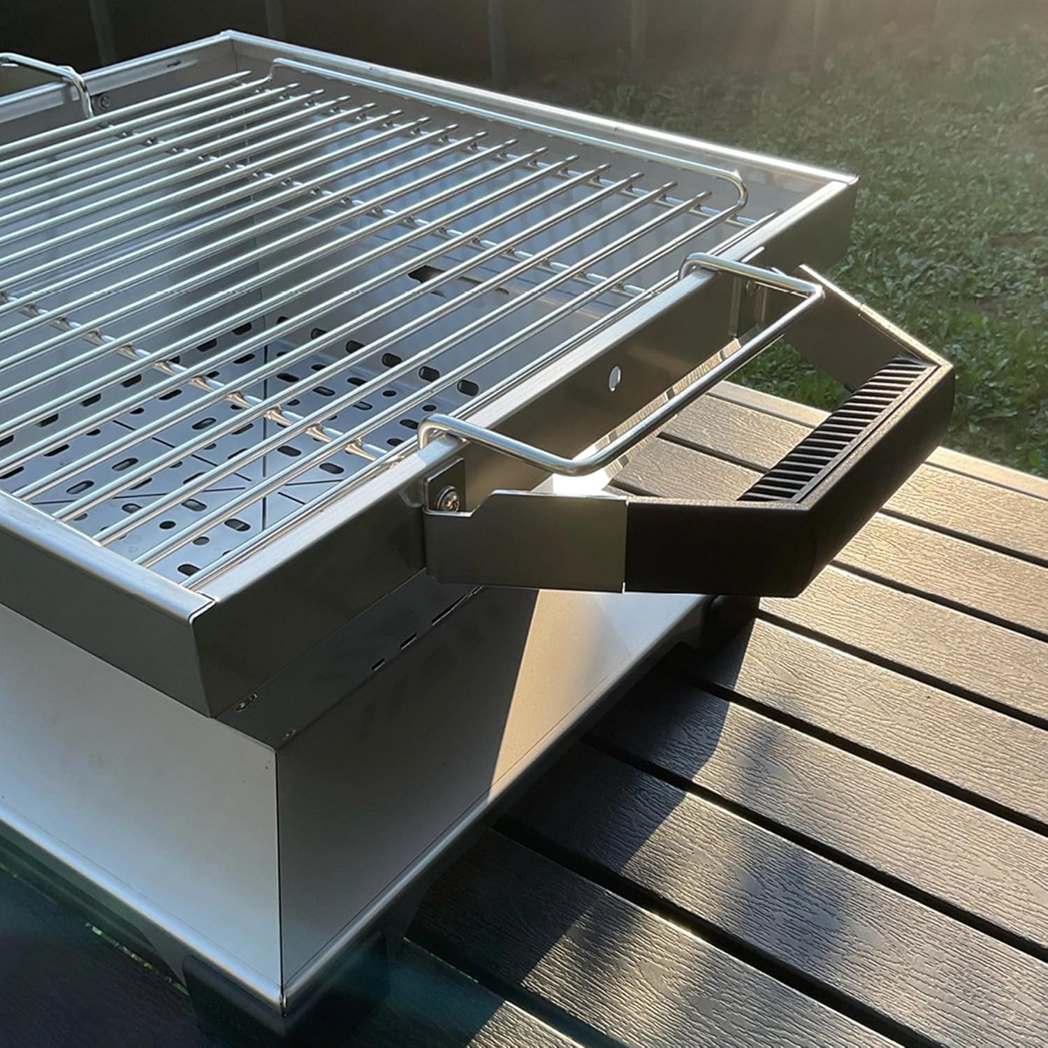 THÜROS T3 Holzkohle Tischgrill Edelstahl 42x42 cm