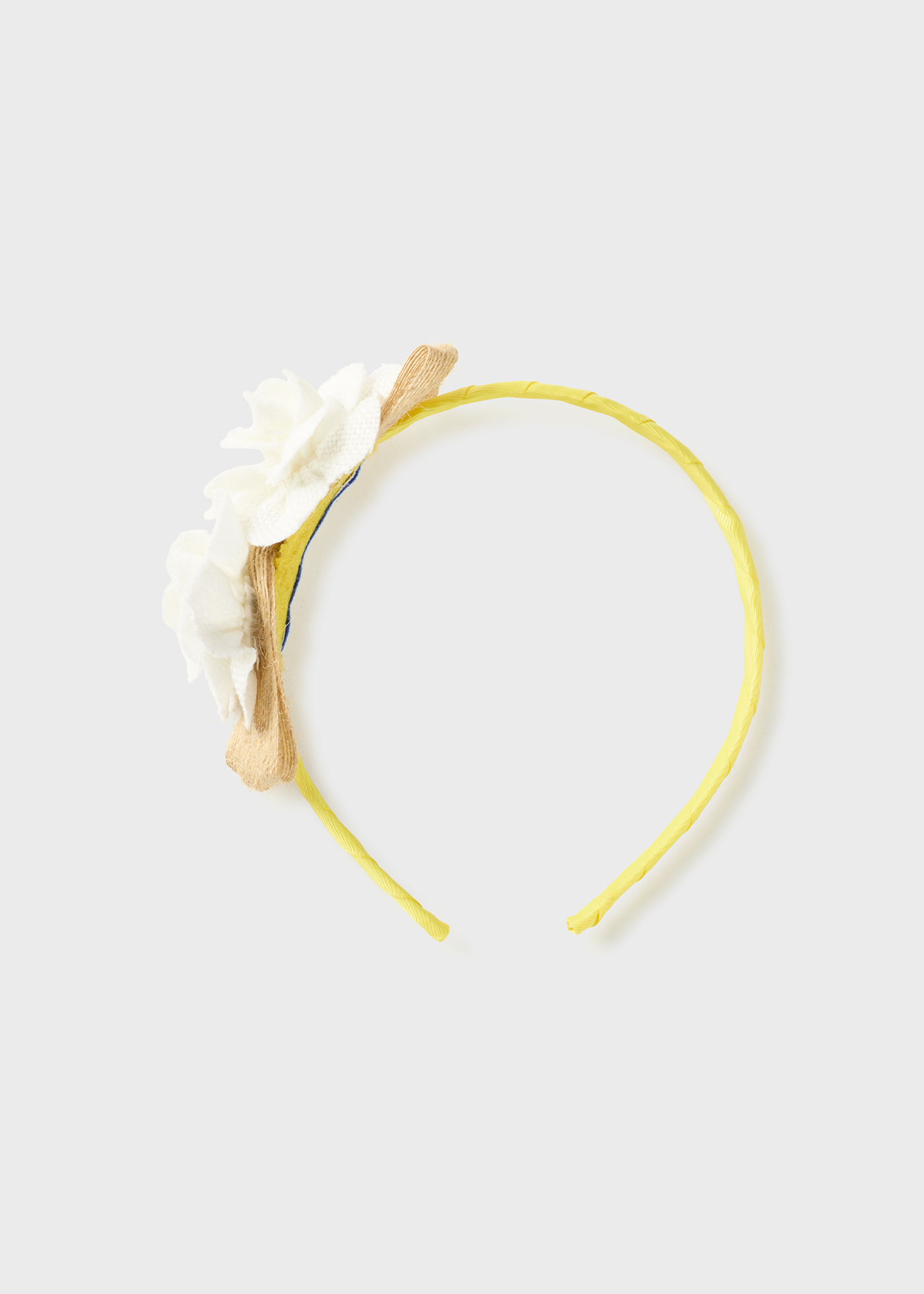 Faixa de cabelo para bebê com aplique floral