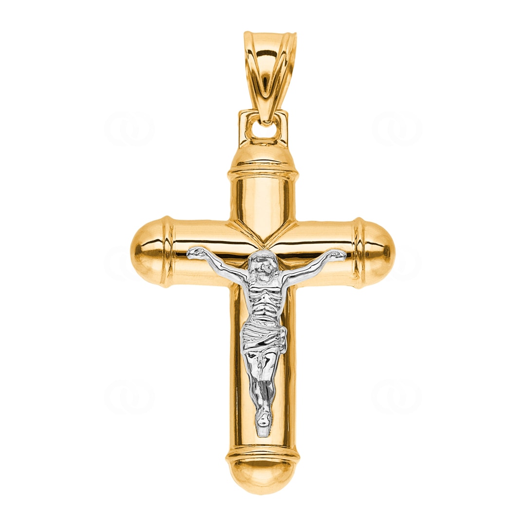 Anhänger 750/18 K Gelbgold Kreuz mit Jesus 54 x 37mm