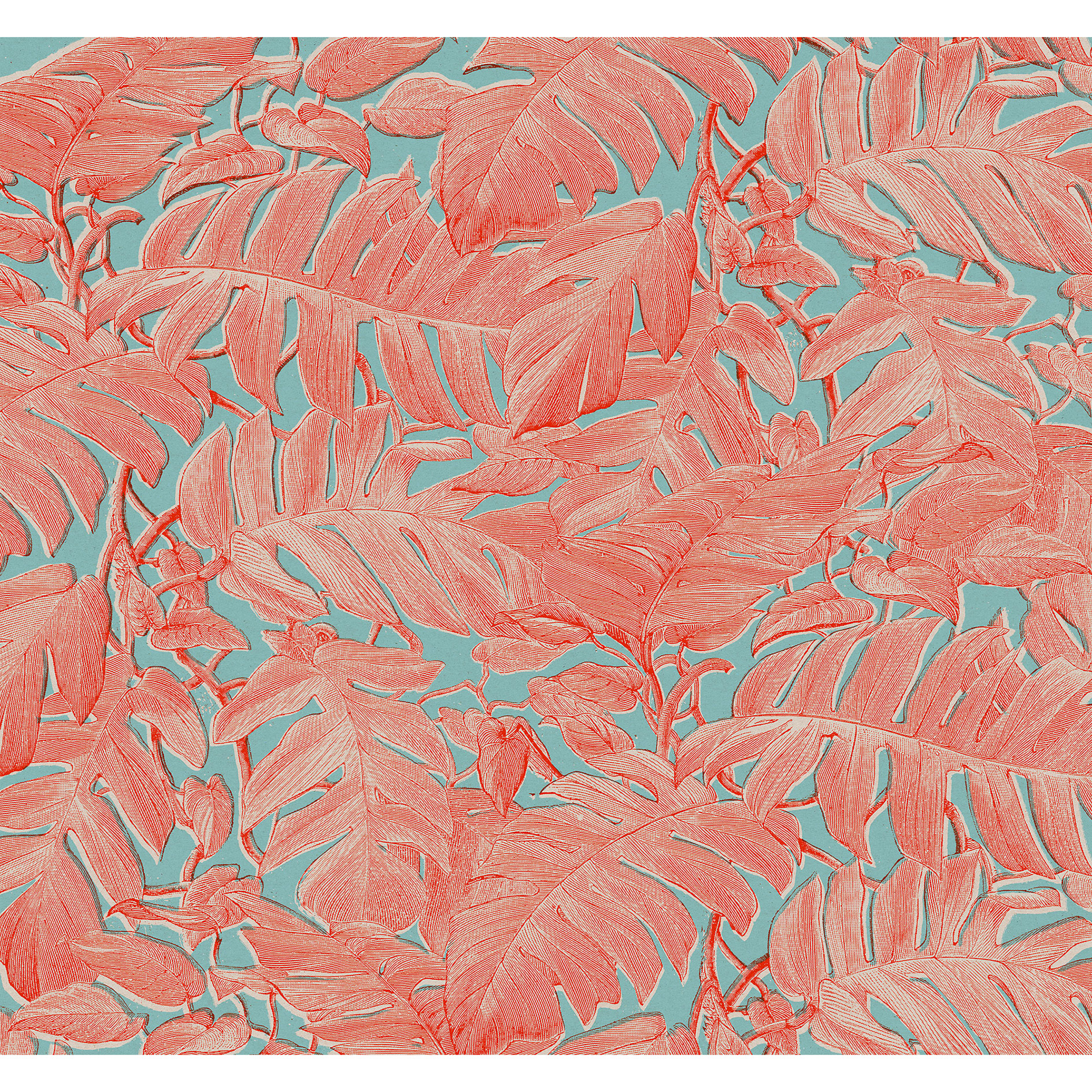Vlies-Fototapete CORALLA - rot-blau-schwarz - 300x280 cm
