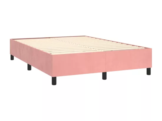 Sommier tapissier avec matelas et LED Rose 140x200 cm Velours