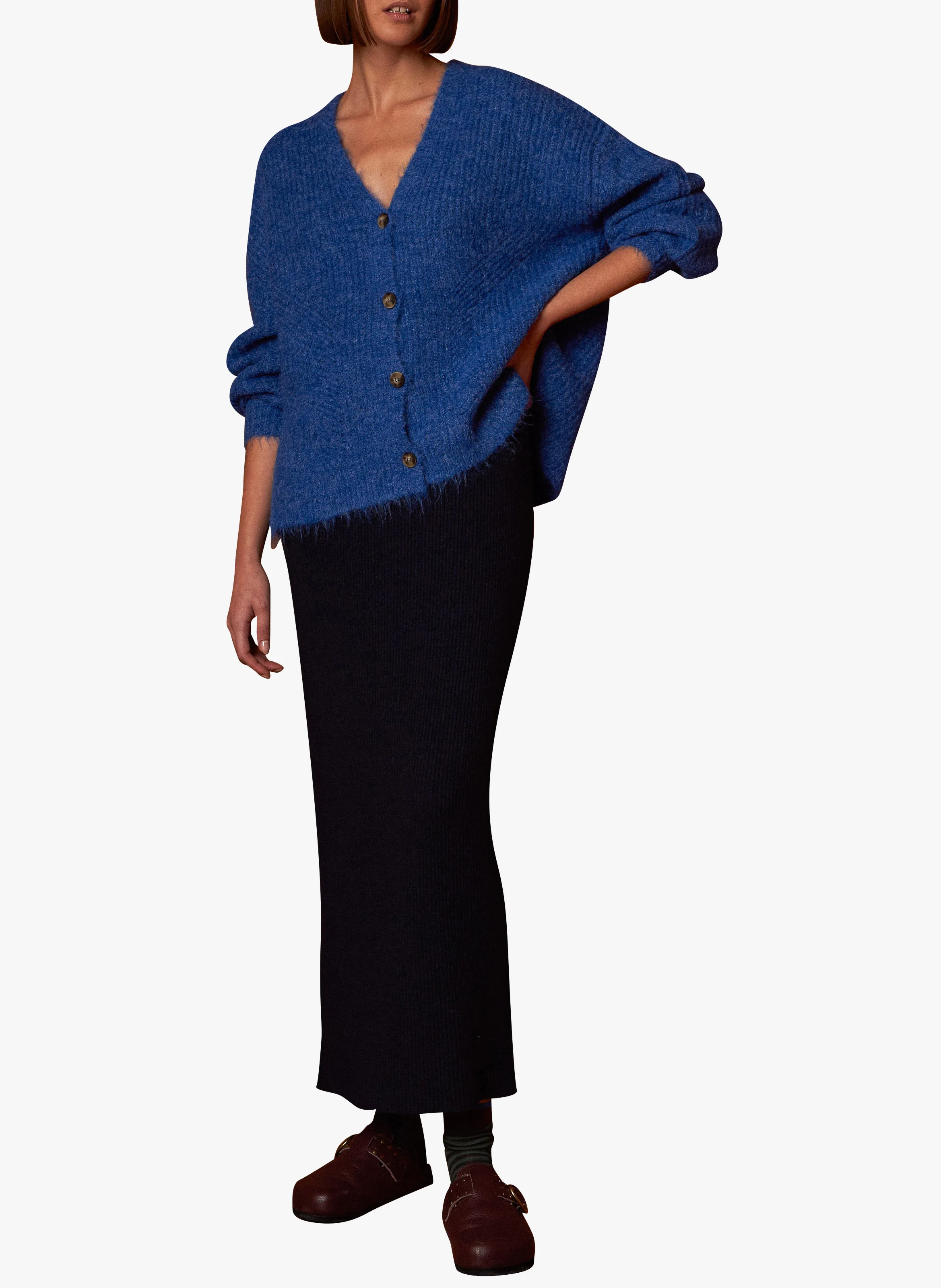 Gilet col V| Bleu