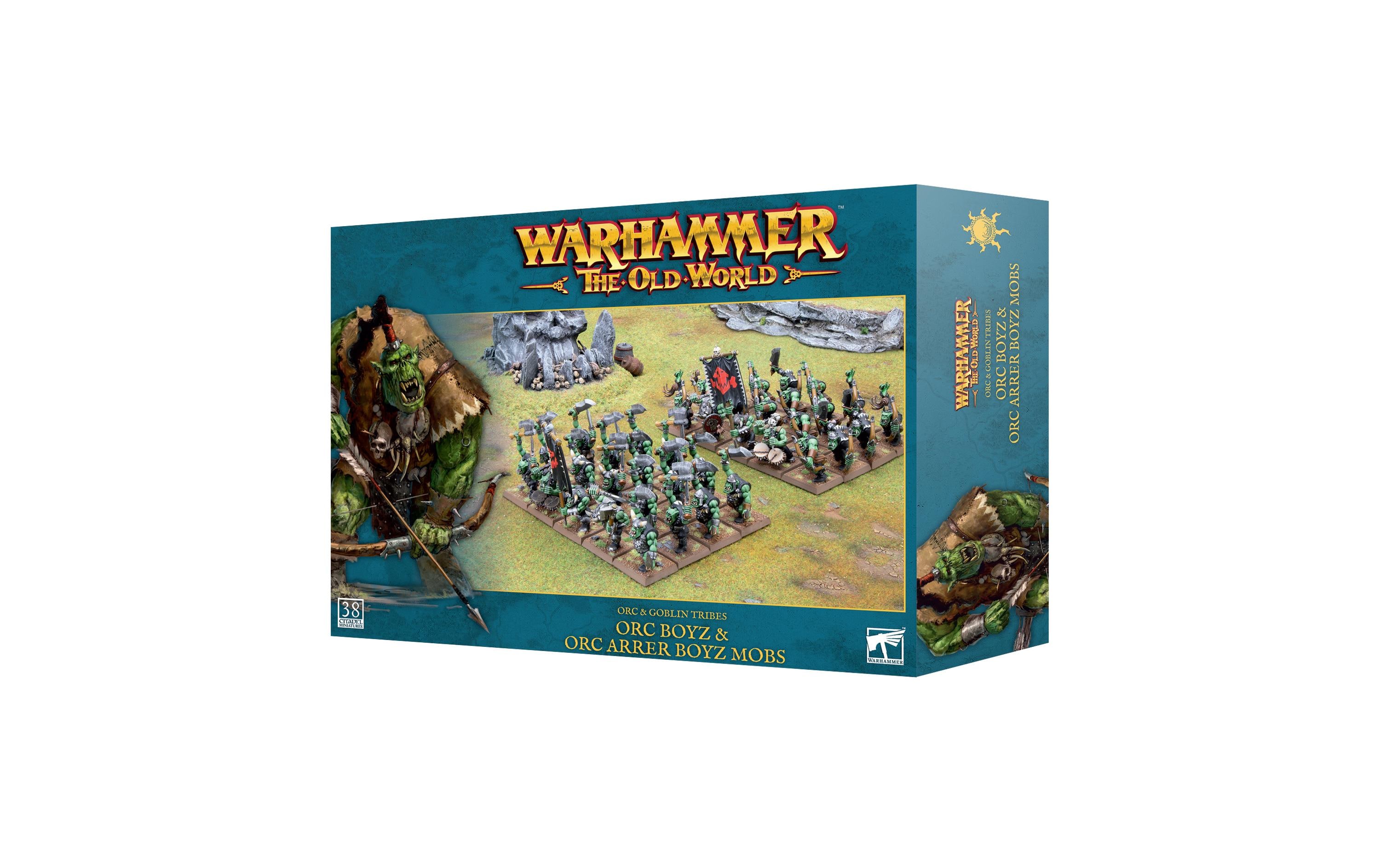 Warhammer The Old World Orc Boyz and Orc Arrer Boyz MobsWarhammer The Old World Miniaturen: Ork-Mob aus Kriegern & Spicka-Schütz'n
