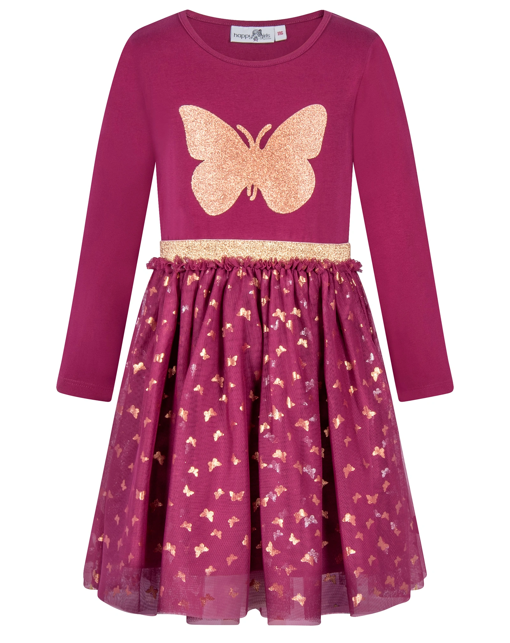 Langarmkleid MARIPOSA in berry
