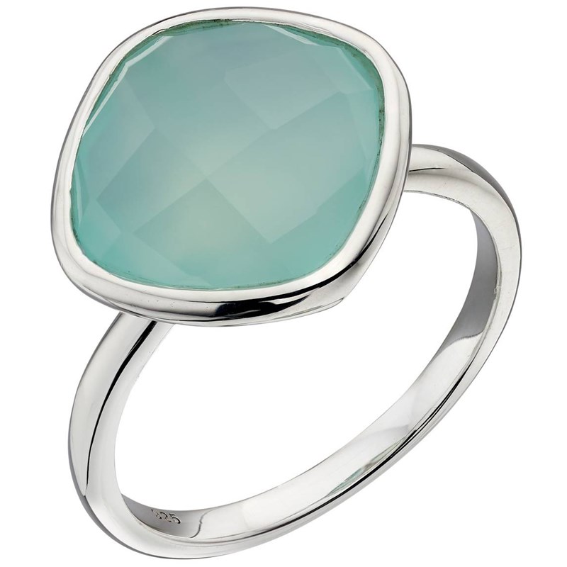 Bague topaze bleu en argent 925/1000