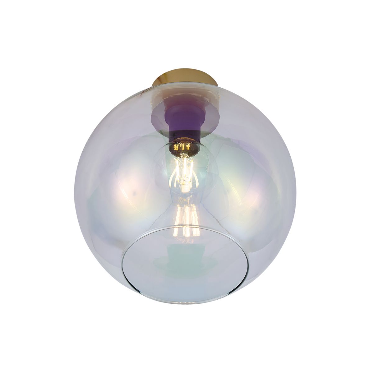 Art Deco plafondlamp goud met regenboog glas - Sandra