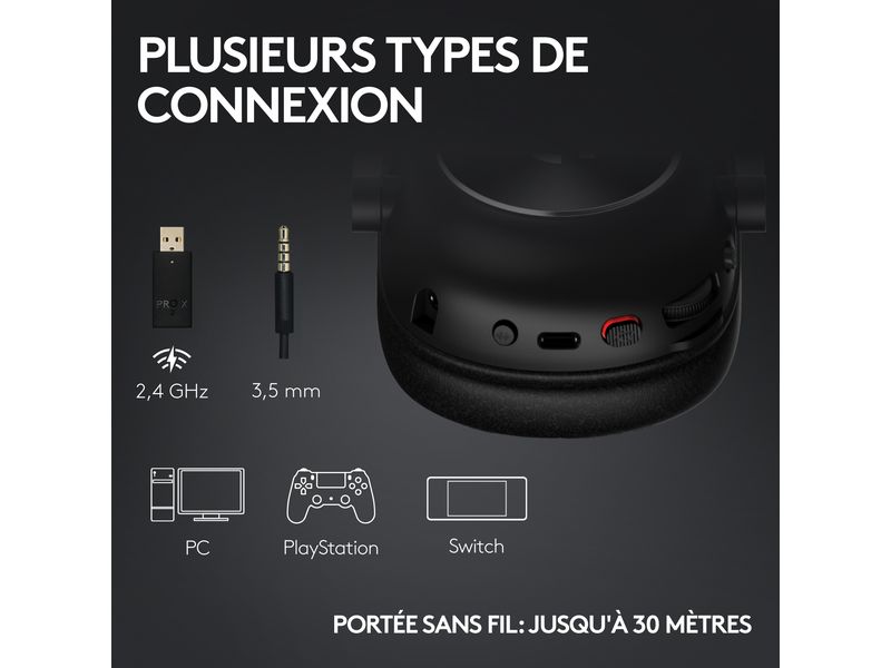Logitech Headset G Pro X 2 Wireless Lightspeed Gaming Magen Kabelloses Over-Ear-Headset mit Surround-Sound und weichem Ohrpolster