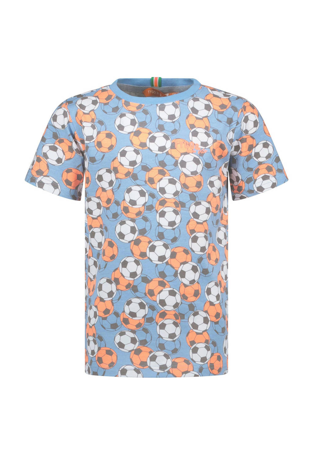 TYGO & vito T-shirt met all over print lichtblauw/multi