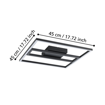 EGLO plafondlamp Calagrano RGB en CCT zwart