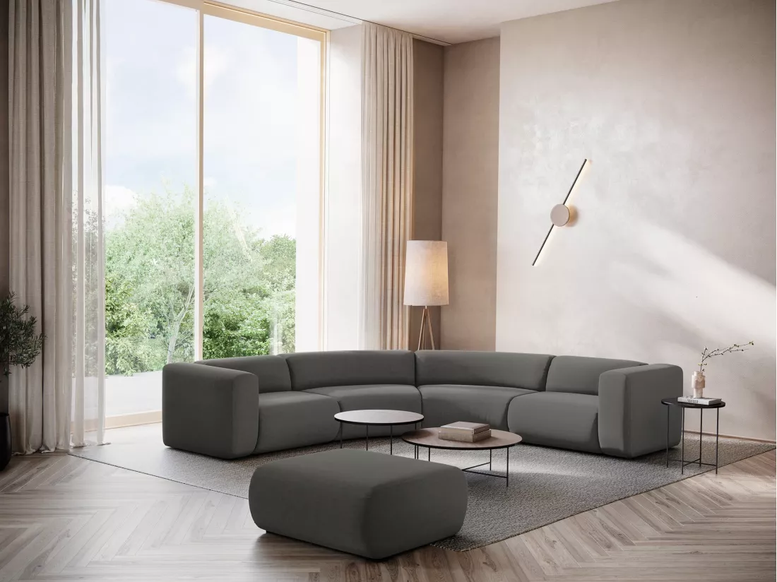 Pouf en velours - acier - EKAHI