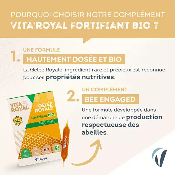 Vitavea Vita'Royal Geleia Real Fortificante Orgânica 10 ampolas