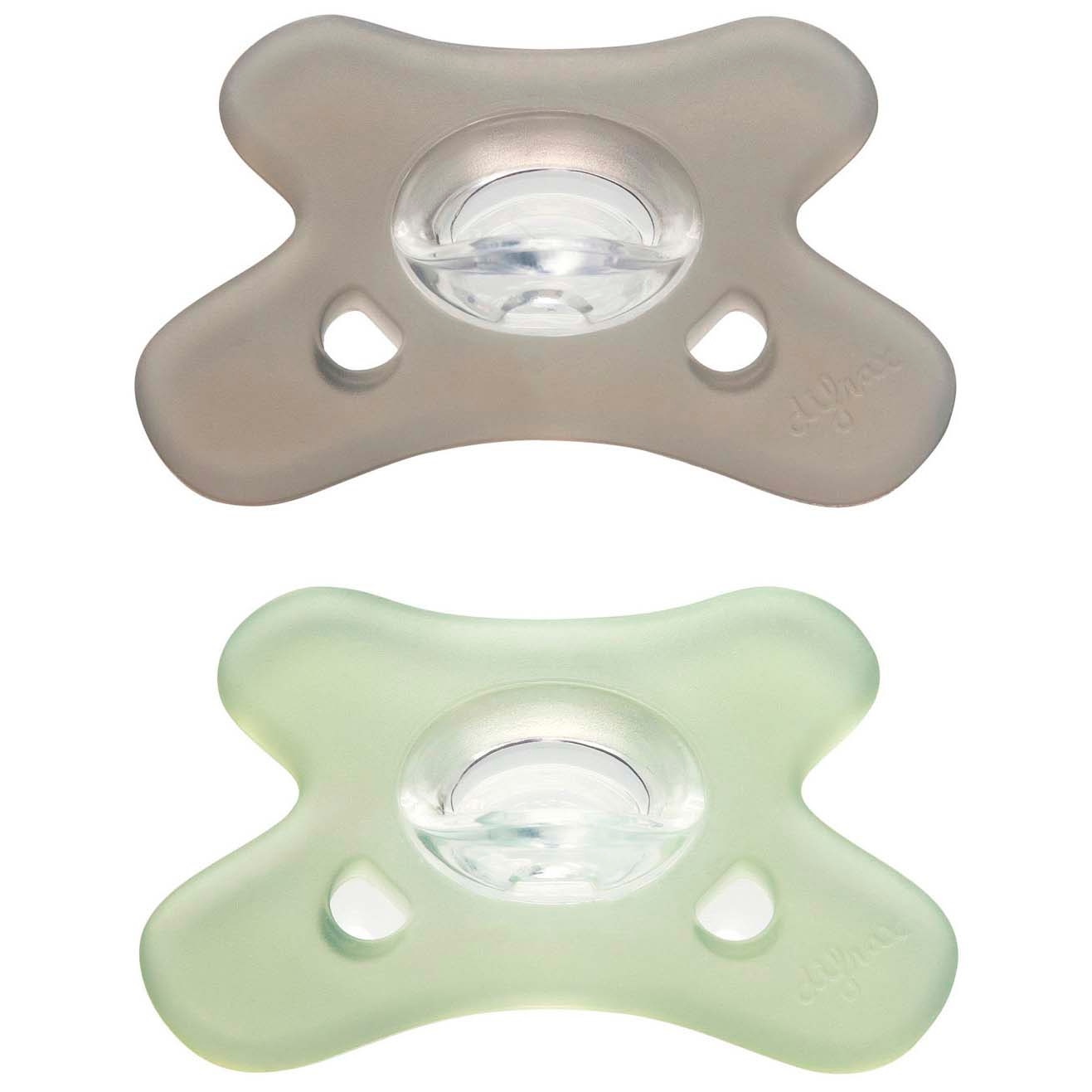 Difrax Fopspeen natural siliconen 6-12M grijs