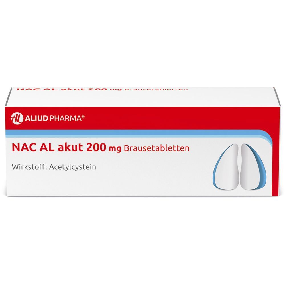 NAC AL akut 200 mg Brausetabletten zur Erleichterung des Abhustens bei erkältungsbedingter Bronchitis (Schleimlöser)