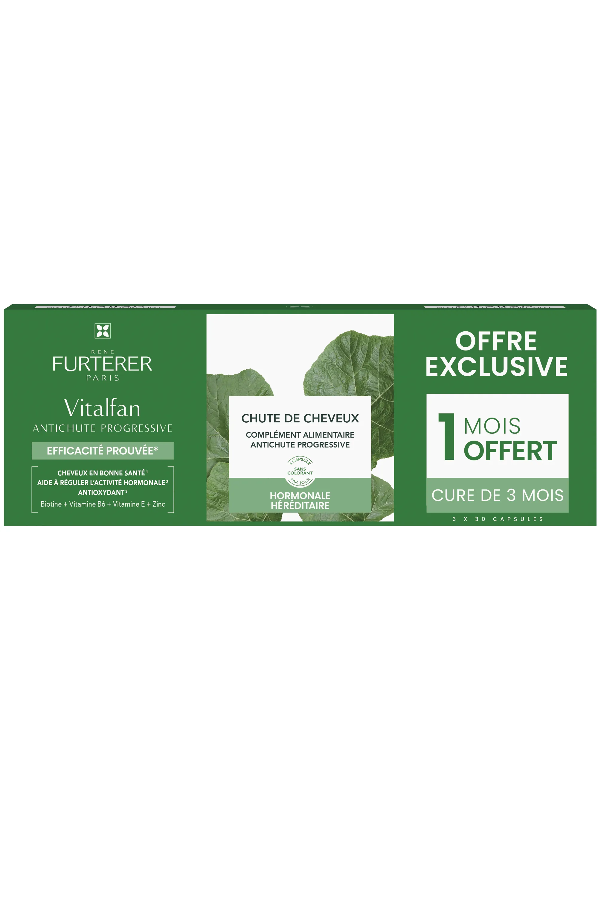 René Furterer Complément alimentaire antichute de cheveux Vitalfan cure de 3 mois