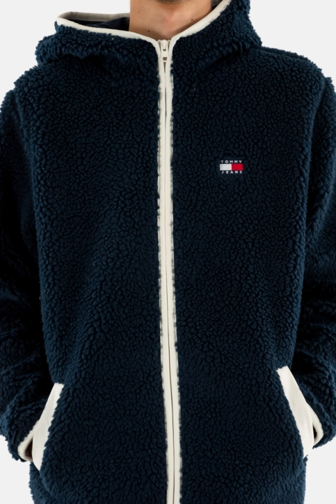 Sweat tommy jeans reg badge teddy c1g dark night navy
