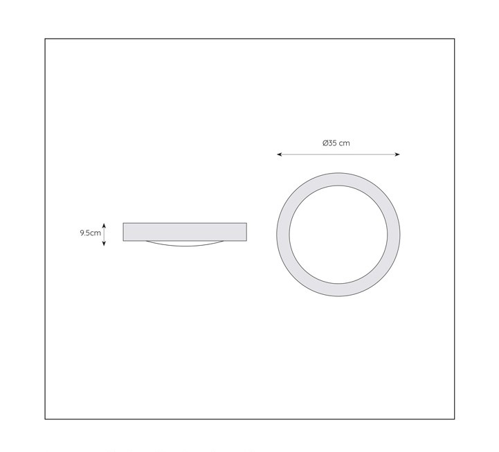 Lucide Fresh ronde plafondlamp 35cm 20W mat chroom