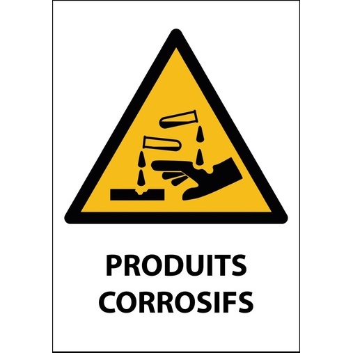 Panneau de danger - Produits Corrosifs - W023 - ISO EN 7010