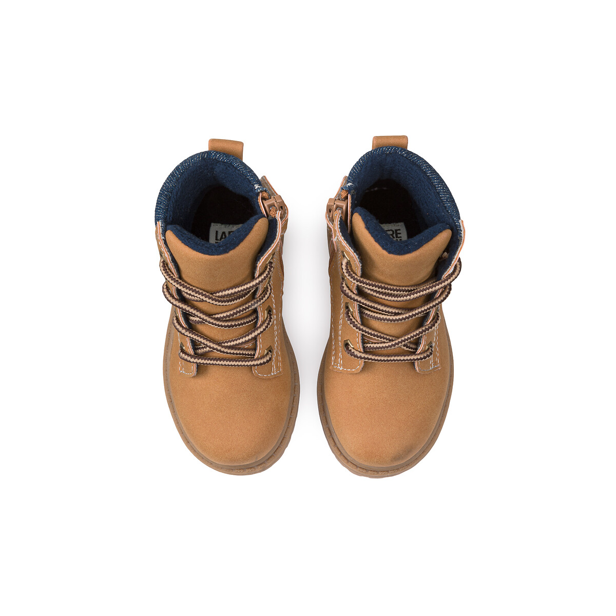 COLEÇÃO LA REDOUTE<br>Botas de cano curto com zíper e cadarço