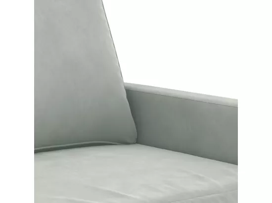Canapé à 2 places Gris clair 120 cm Velours