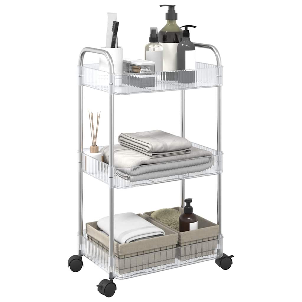 vidaXL Opbergwagen met 3 lagen 37x28x68 cm