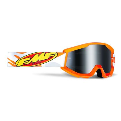 Masque cross FMF VISION POWERCORE ASSAULT GREY IRIDIUM 2022 - Orange / Blanc