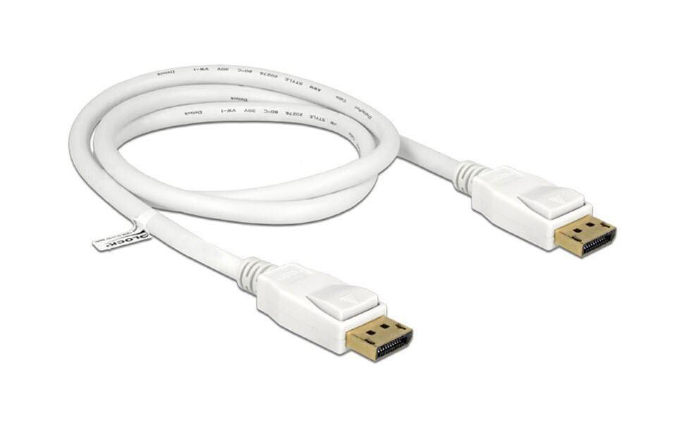 Kabel DisplayPort - DisplayPort, 1 mDisplayport Kabel mit Stecker, 1 m, weiss