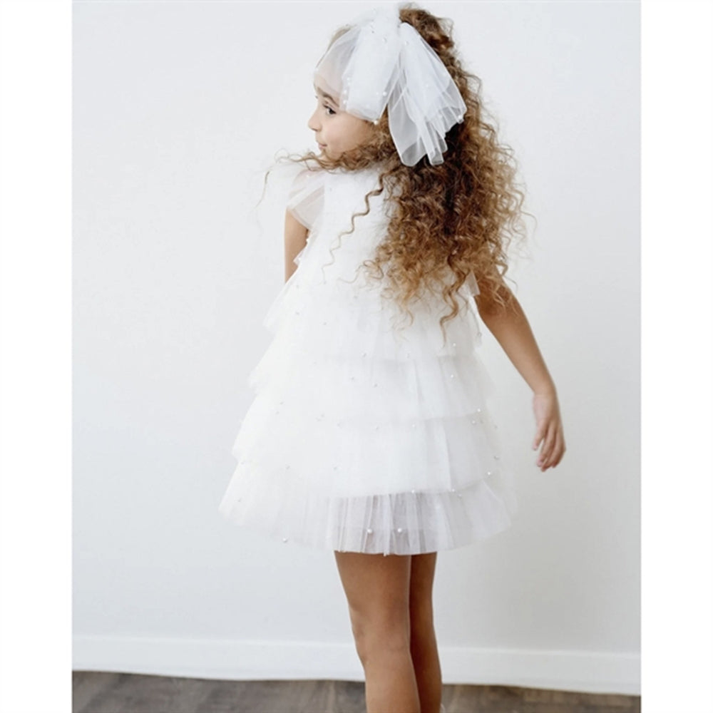 Pearl Tutully Tiered Tulle Tuttu Kjole White