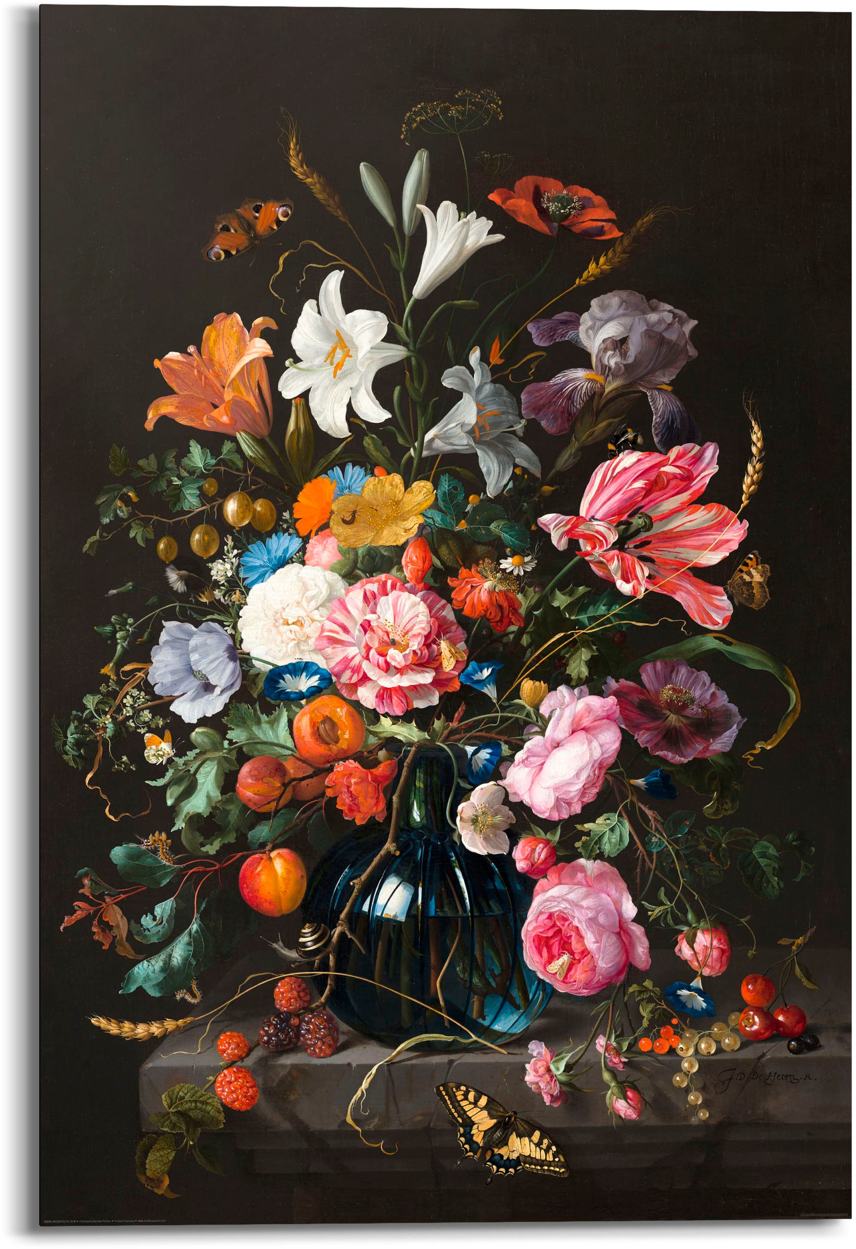Reinders! Holzbild »Stilleben Blumen in Vase Jan Davidsz de Heem« 1 Stk. tlg.