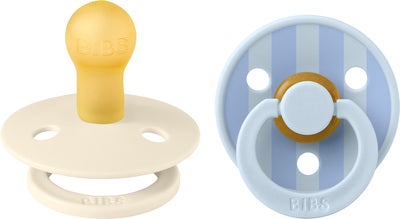 BIBS Studio Colour Block Smokk 2-Pakk Lateks Str 1, Baby Blue Dusty Blue Mix