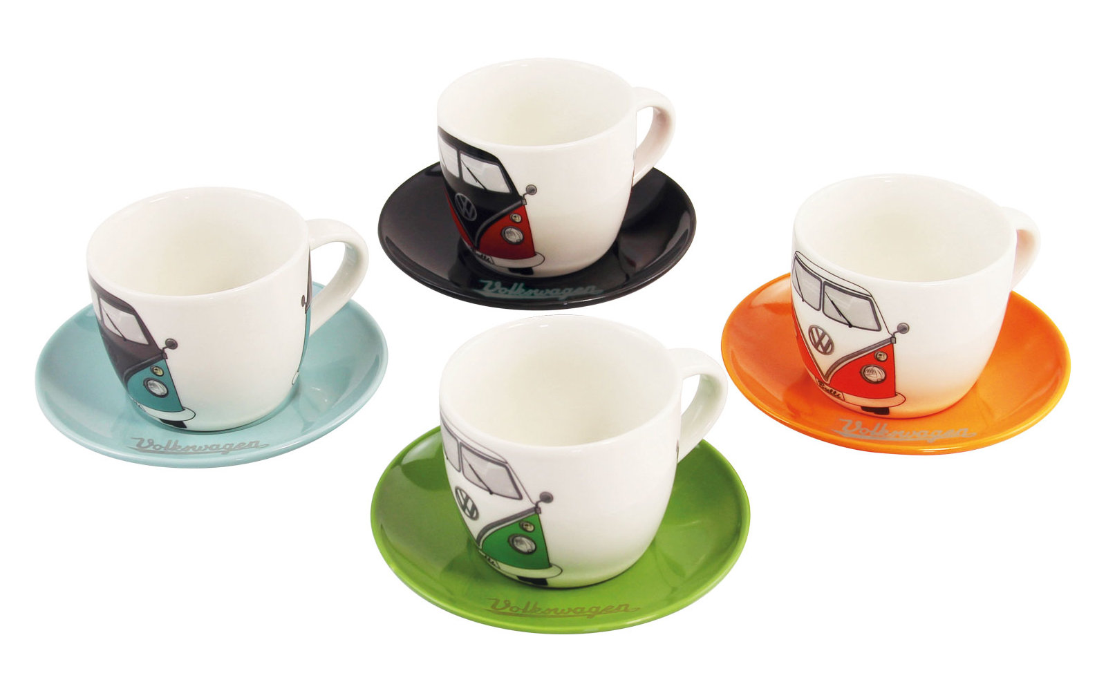 VW Collection T1 Bulli Espresso Tassen Set 4 Stück 100 ml