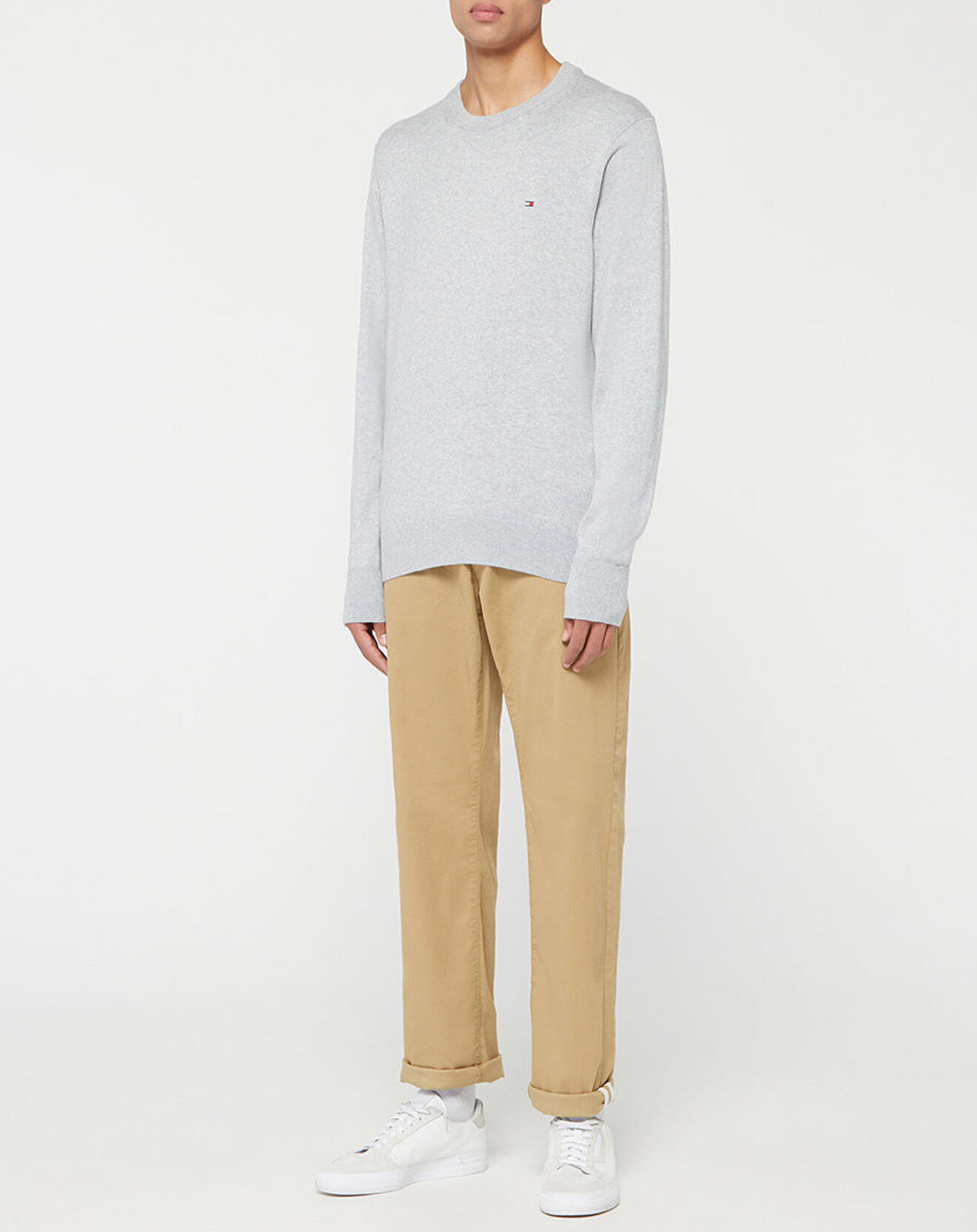 Tommy Hilfiger Pull en Cachemire mélangé Pima gris clair