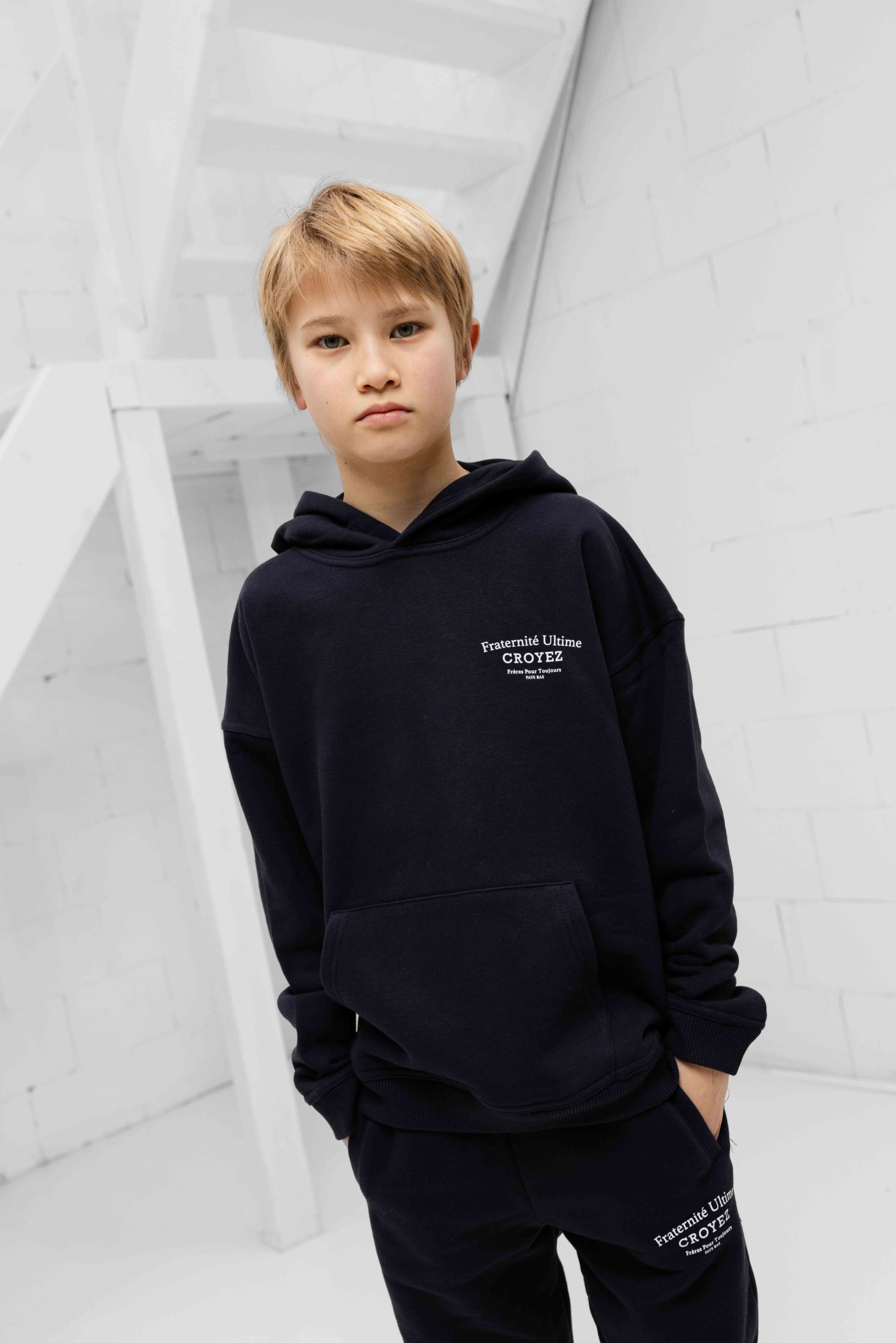 Croyez Fraternité Hoodie Kids Donkerblauw