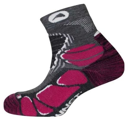 Paire de Chaussettes Monnet Trek Mid Light Gris / Rose